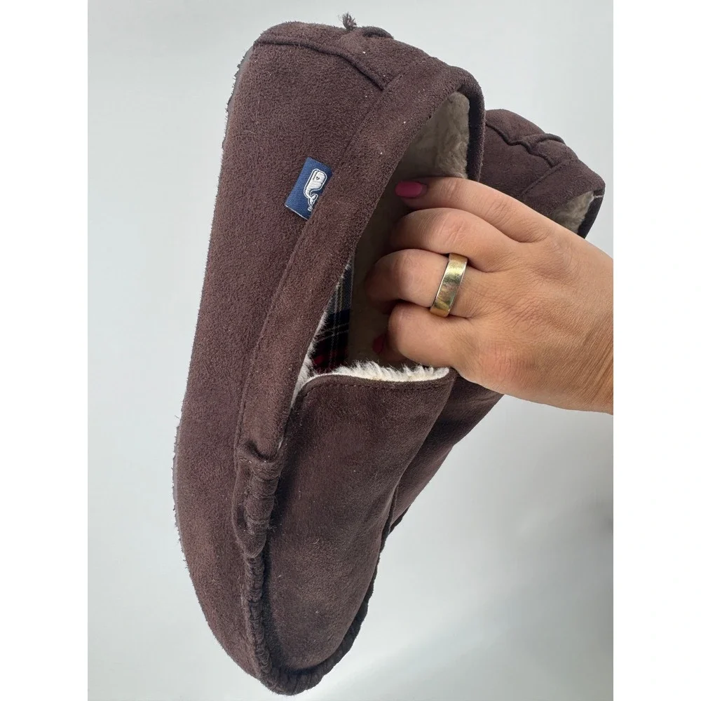 Vineyard Vines Moccasin Slippers Mens 13M  Brown Suede Leather Loafers
